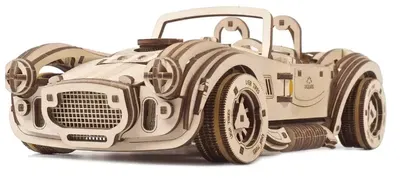 Puzzle 3D din lemn Ugears din 370 piese - Mașină de curse Drift Cobra