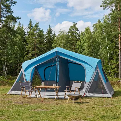 vidaXL Tent Cabină albastru 480 x 273 x 205 cm Poliester și oțel