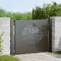 vidaXL Poartă de grădină 110 x 105 cm Oțel vopsit în pulbere Blocat
