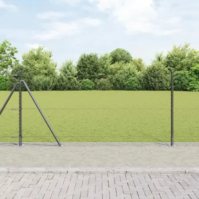 vidaXL Gard hexagonal cu bază din beton 100 x 0,8 m Gri Plasă