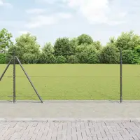 vidaXL Gard hexagonal cu bază din beton 100 x 0,8 m Gri Plasă