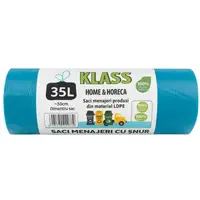 Saci Menajeri Klass, 35 l, Turcoaz cu Snur, 15 Bucati