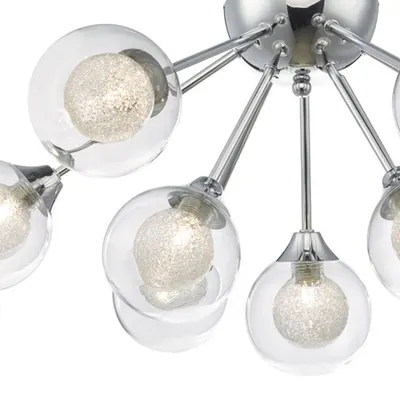 Plafoniera Zeke 9lt Semi Flush Polished Chrome