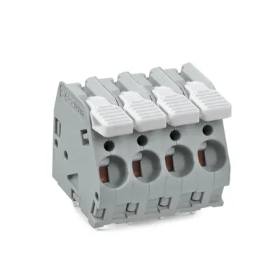 PCB terminal block; lever; 6 mm²; Pin spacing 7.5 mm; 4-pole; CAGE CLAMP®; 6,00 mm²; gray