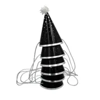 Set 6 Coifuri Party Negru-Argintiu, 10 cm