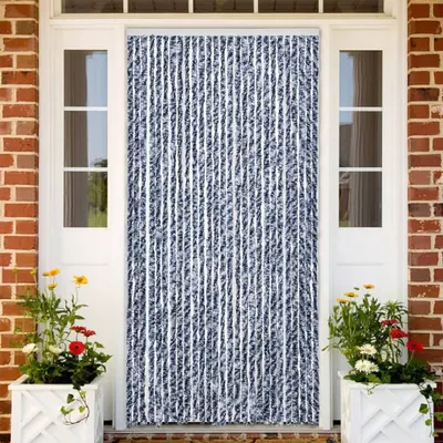vidaXL Perdea pentru insecte, albastru și alb, 100x230 cm, chenille