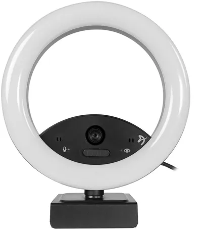 Cameră web Arozzi - Occhio True Privacy Ring Light, FHD,alb-negru