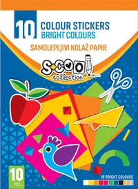 Bloc de hârtie autoadeziv colorată S. Cool - 10 de coli