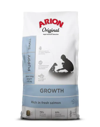 ARION Original Growth Puppy Small Salmon Rice 7 kg hrana catei cu somon