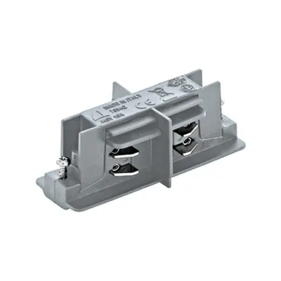 TRACK ON mechanical connector straight w. stop silver