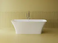 Cada freestanding dreptunghiulara, compozit alb lucios, 174.5x75.3x60 cm, Foglia Harmony