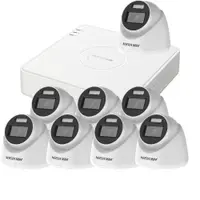 Sistem supraveghere interior Hikvision Smart Hybrid Light KIT-HK-8INT5MP40IR20LA-V2, 5 MP, IR 40 m, lumina alba 20 m, 2.8 mm