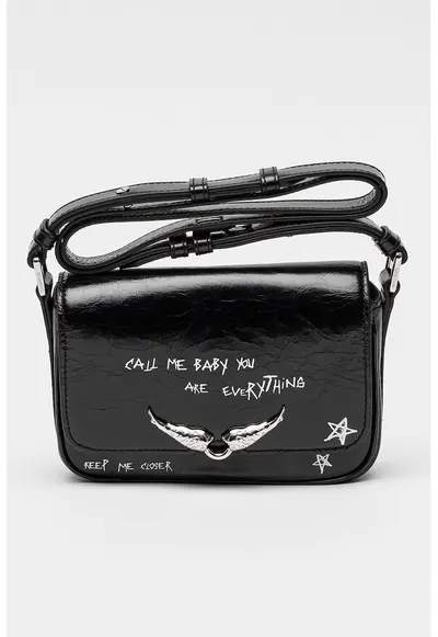 Geanta crossbody de piele Le Zazi - Alb/Negru