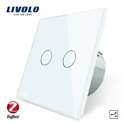 Intrerupator dublu cap scara / cruce ZigBee Alb