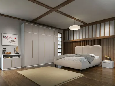 Set dormitor Casmir cu pat tapitat fix - Tokio - C07