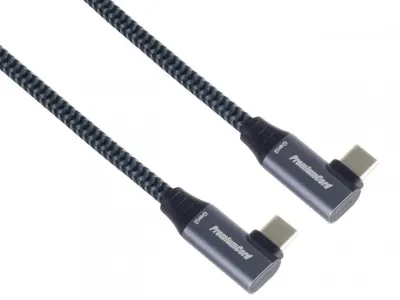 Cablu USB 3.2 Gen2x2 type C 100W unghi/unghi brodat 0.5m, ku31cj05