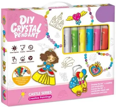 Set creativ pentru bijuterii Raya Toys – „Cristale pentru prințese”, cu vopsele și diamante