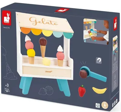 Stand de înghețată din lemn pentru copii Janod - Gelato