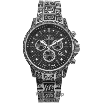 Ceas Louis&nbsp;XVI Louis XVI LXVI1721 Mens Watch Palais Royale Inked Diamond Chronograph 43mm 10ATM