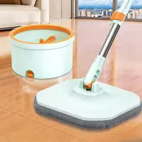 Set mop rotativ 360° cu galeata centrifuga, separare apa curata de apa murdara, sistem evacuare apa, 4 rezerve