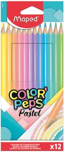 Creioane colorate Maped Color Peps - Pasteluri, 12 culori
