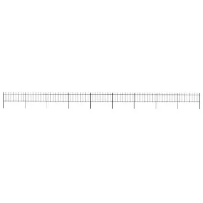 vidaXL Gard de grădină cu vârf tip suliță din oțel 1506x80 cm, negru