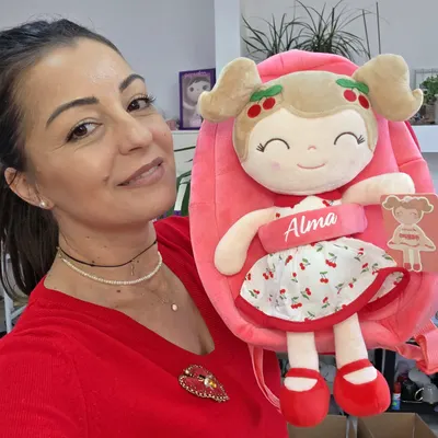 Ghiozdan personalizat Ciresica rosie