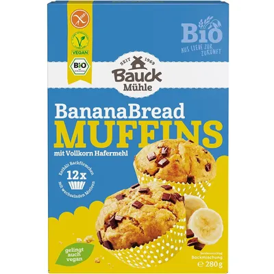 Mix pentru Muffins Banana Bread fara Gluten Ecologic/Bio 280g
