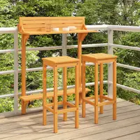 vidaXL Set mobilier bar de balcon, 3 piese, lemn masiv de acacia