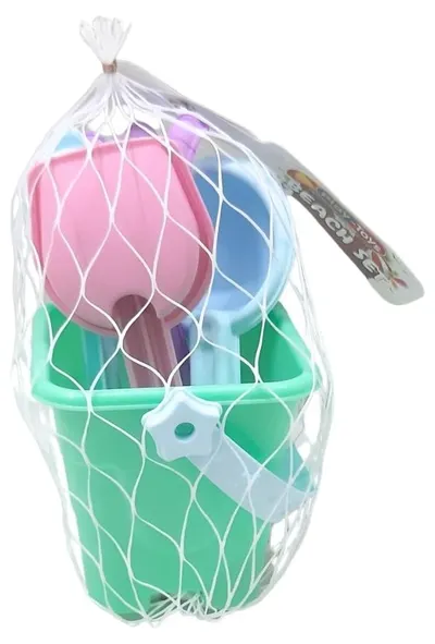Set pentru nisip Play-Toys - Găletușă cu 4 unelte de joacă, asortat