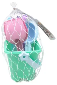Set pentru nisip Play-Toys - Găletușă cu 4 unelte de joacă, asortat