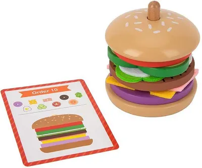 Joc de înșirat din lemn Tooky Toy - Burger