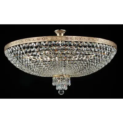 Candelabru Diamant Crystal Palace 10 becuri dulie normala E27 230V Diam. 80cm, H42 cm,Auriu