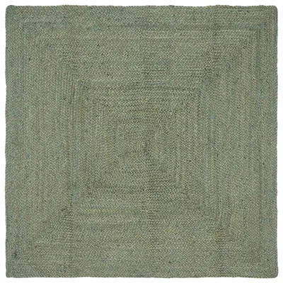 vidaXL Covor de zonă Verde măsliniu 120 x 120 cm Iută