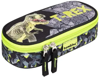 Penar scolar oval Bambino Premium T-Rex - Cu 1 fermoar