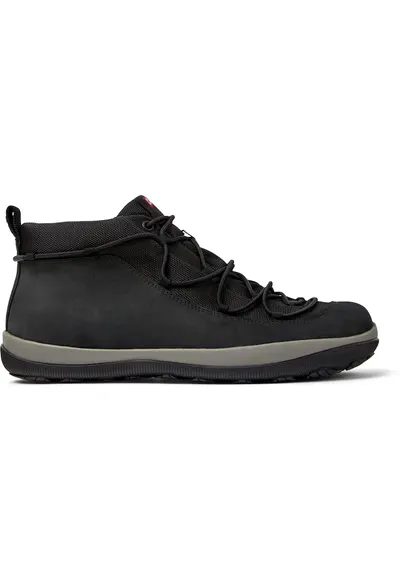 Ghete de piele cu garnituri din material textil Peu Pista - Negru