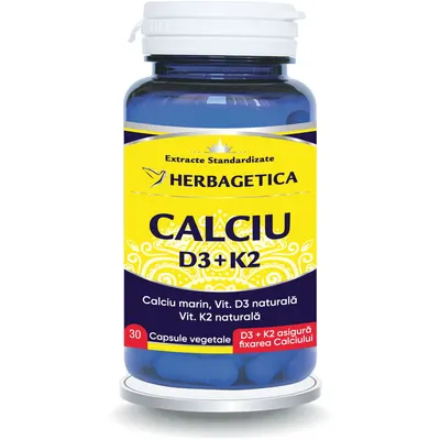 Calciu + D3 + K2 Mena Q7 Naturala 30cps