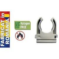 HF Clema fixare teava 16mm – gri (halogen free / ignifugat V2)