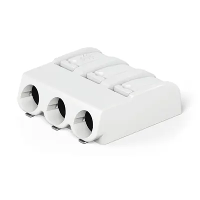 SMD PCB terminal block; push-button; 1.5 mm²; Pin spacing 6 mm; 3-pole; Push-in CAGE CLAMP®; in tape-and-reel packaging; 1,50 mm²; white