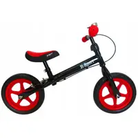 Bicicleta copii fara pedale R-Sport R4 rosu-negru 11 inch, scaun moale reglabil pe inaltime 37-43 cm, roti din spuma EVA, frana pe roata din fata, cadru usor din otel, pana la 35 kg