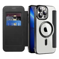 Husa MagSafe pentru Apple iPhone 13 Pro Max, Techsuit, SmartMag Book, Neagra