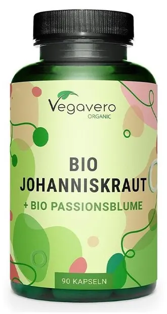 St. John's Wort + Passiflora, 500 mg/200 mg, 90 capsule, Vegavero
