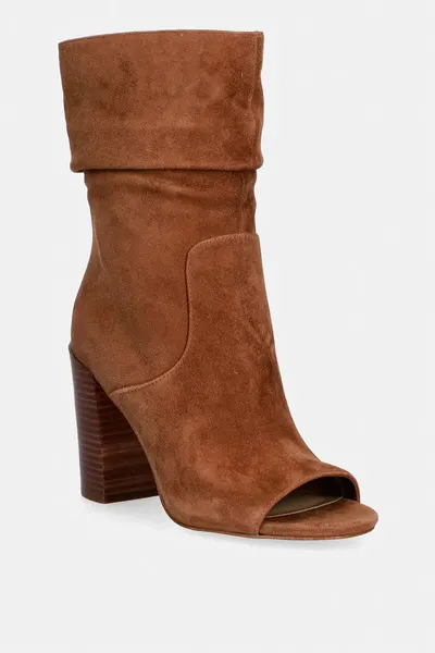 MICHAEL Michael Kors botine pentru femei din piele întoarsă Shayna Heeled Bootie