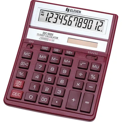 Calculator Eleven - SDC-888XRD, 12 cifre, roșu
