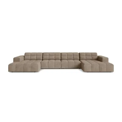 Colțar bej cu tapițerie din chenille (în formă de "U") Chicago – Cosmopolitan Design