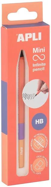 Creion infinit Apli Mini - Cu vârf de rezervă și capac, portocaliu