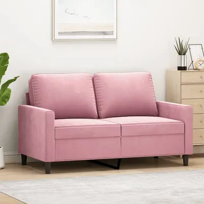 Gossi canapea cu 2 locuri, roz, 120 cm, catifea