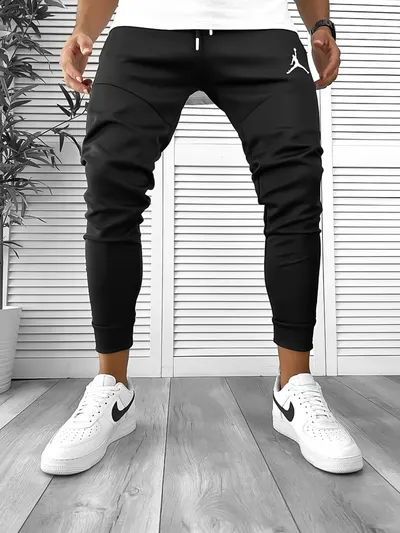Pantaloni de trening negri conici 12361 14-3