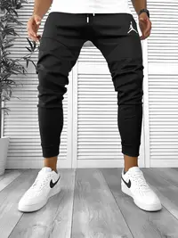 Pantaloni de trening negri conici 12361 14-3
