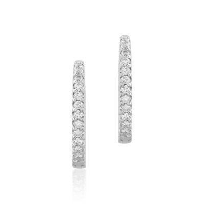 Cercei din aur alb cu diamante de 0.243ct